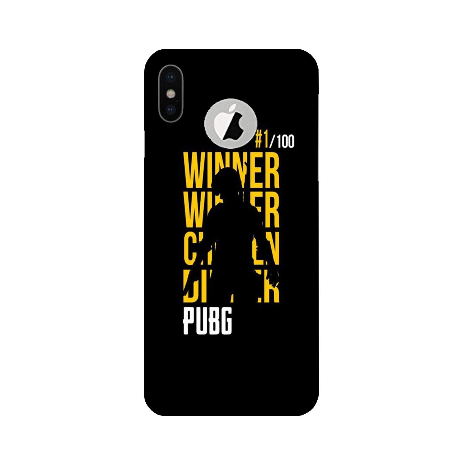Pubg Winner Winner Case for iPhone Xs logo cut (Design - 177)
