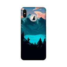 Mountains Mobile Back Case for iPhone Xs logo cut  (Design - 186)