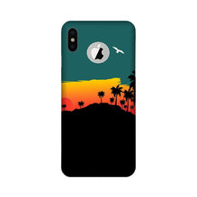 Sky Trees Mobile Back Case for iPhone Xs logo cut  (Design - 191)
