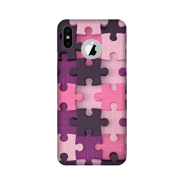 Puzzle Case for iPhone Xs logo cut  (Design - 199)
