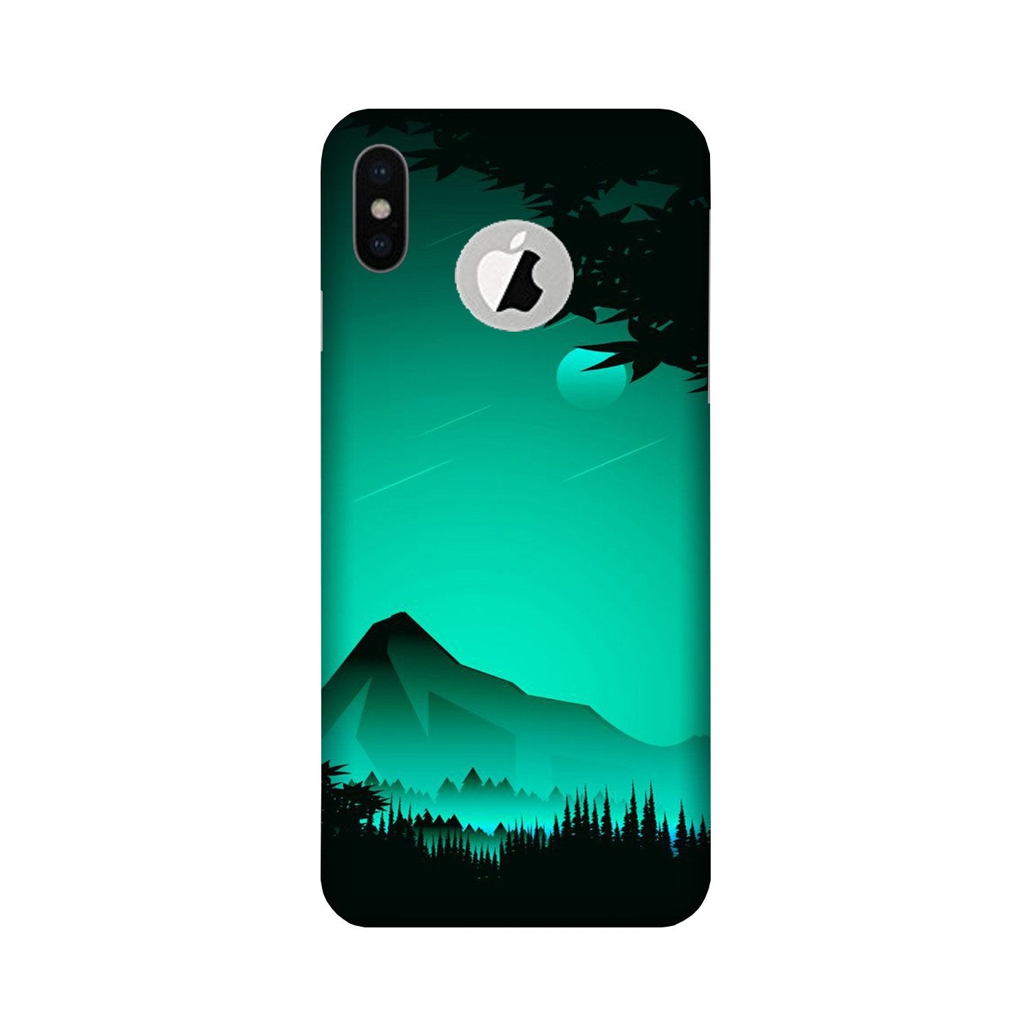 Moon Mountain Case for iPhone Xs logo cut  (Design - 204)