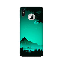 Moon Mountain Mobile Back Case for iPhone Xs logo cut  (Design - 204)