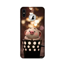 Cute Bunny Mobile Back Case for iPhone Xs logo cut  (Design - 213)