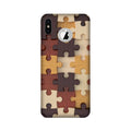 Puzzle Pattern Case for iPhone Xs logo cut  (Design No. 217)