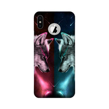Wolf fight Mobile Back Case for iPhone Xs logo cut  (Design - 221)
