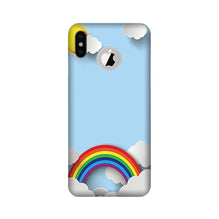 Rainbow Mobile Back Case for iPhone Xs logo cut  (Design - 225)