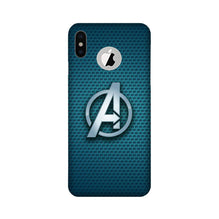 Avengers Mobile Back Case for iPhone Xs logo cut  (Design - 246)