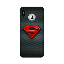 Superman Mobile Back Case for iPhone Xs logo cut  (Design - 247)