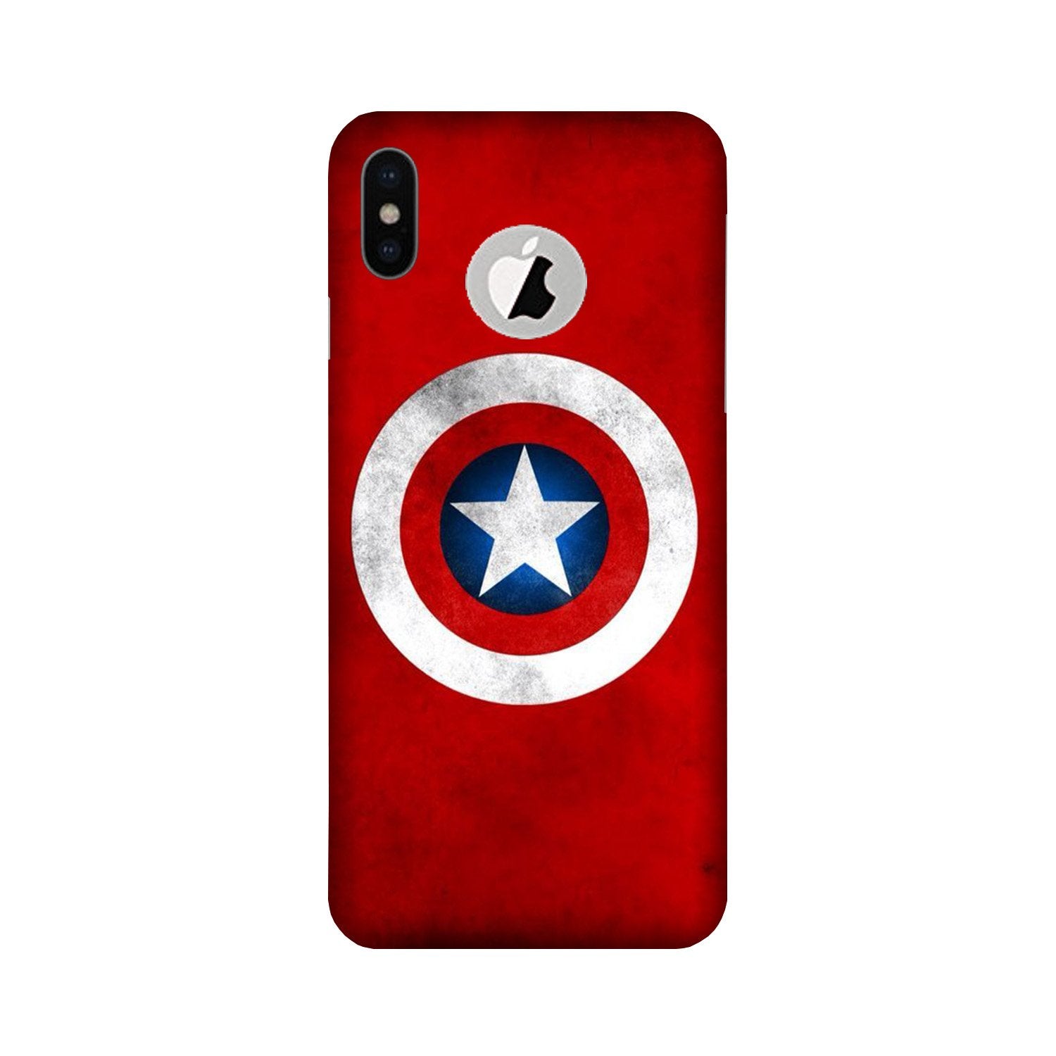 Captain America Case for iPhone Xs logo cut(Design No. 249)