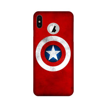 Captain America Mobile Back Case for iPhone Xs logo cut  (Design - 249)