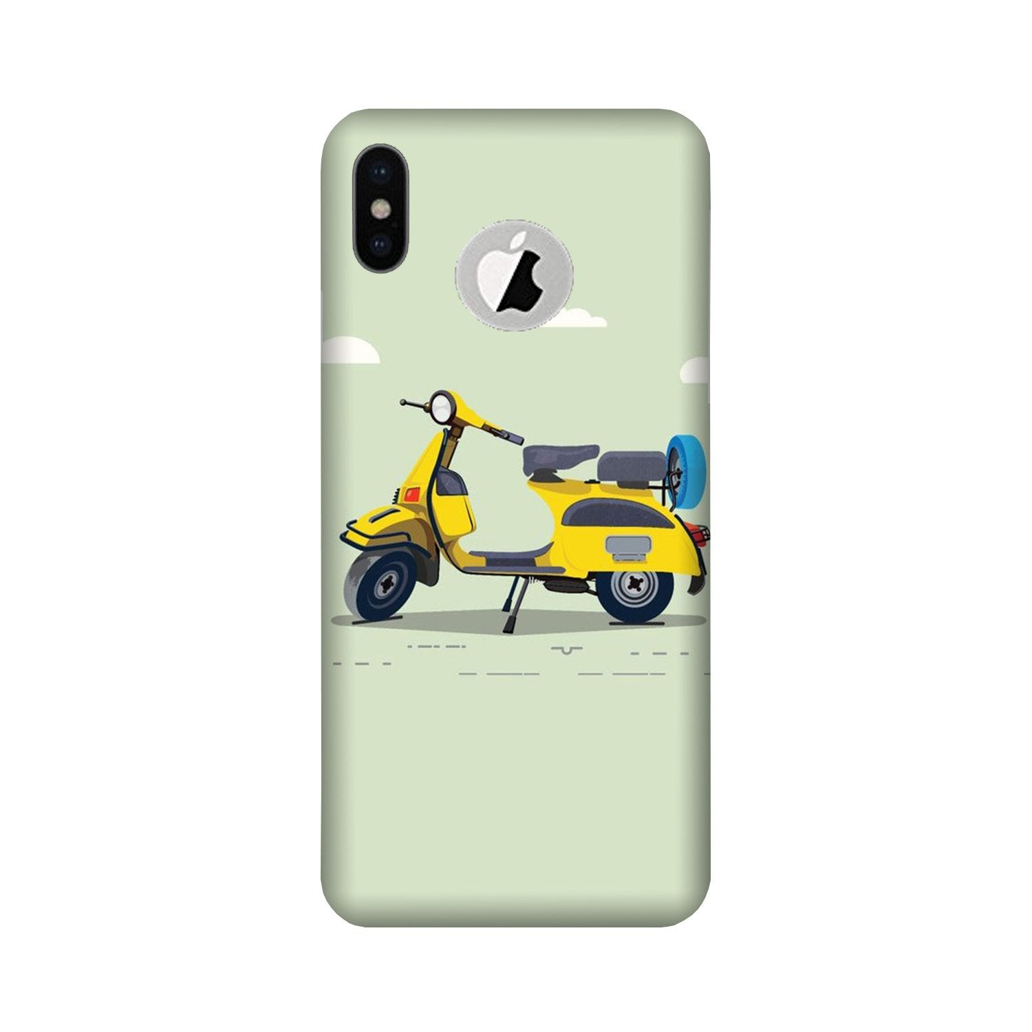 Vintage Scooter Case for iPhone Xs logo cut  (Design No. 260)
