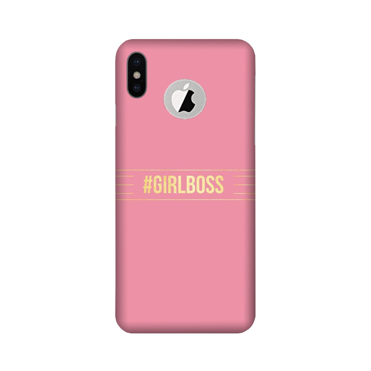 Girl Boss Pink Case for iPhone Xs logo cut(Design No. 263)