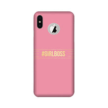 Girl Boss Pink Mobile Back Case for iPhone Xs logo cut  (Design - 263)