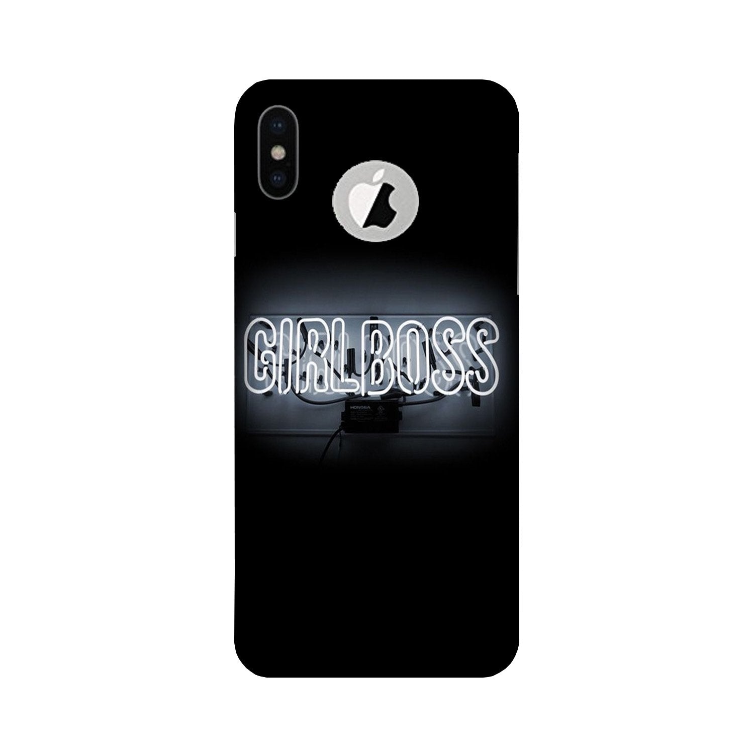 Girl Boss Black Case for iPhone Xs logo cut(Design No. 268)