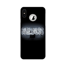 Girl Boss Black Mobile Back Case for iPhone Xs logo cut  (Design - 268)