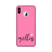 Girl Boss Pink Mobile Back Case for iPhone Xs logo cut  (Design - 269)