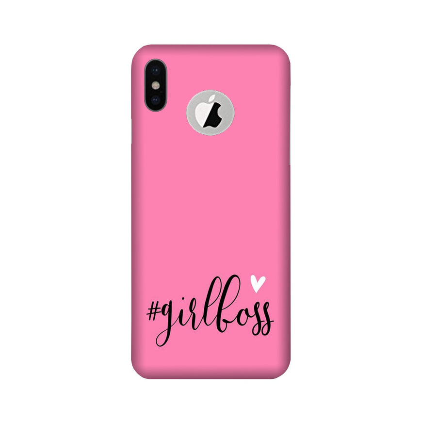 Girl Boss Pink Case for iPhone Xs logo cut  (Design No. 269)