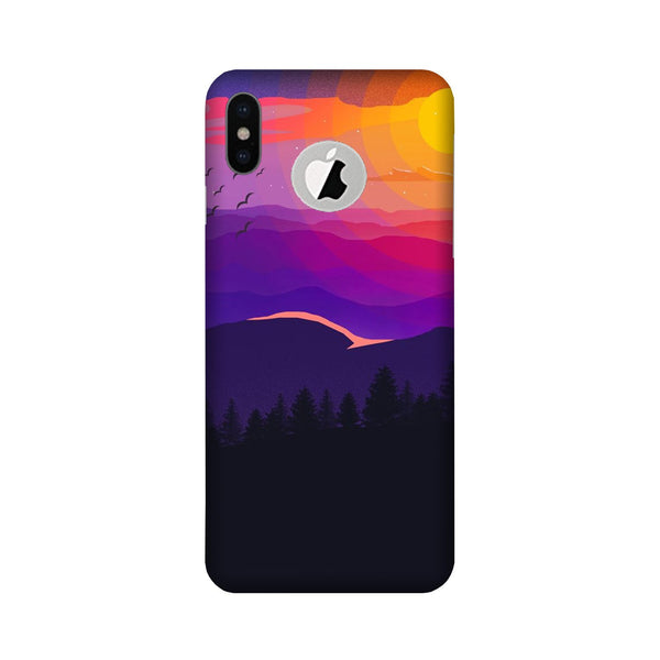 Sun Set Case for iPhone Xs logo cut  (Design No. 279)