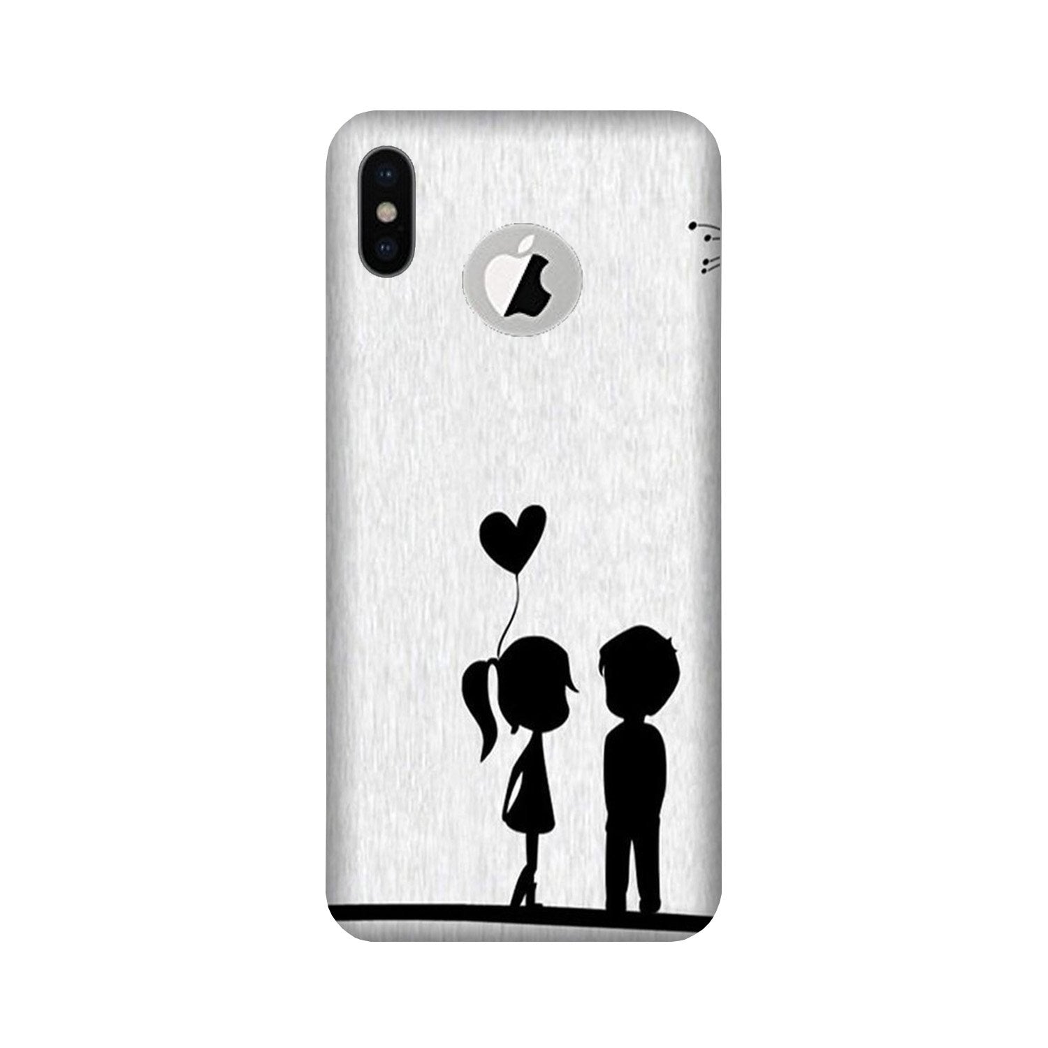 Cute Kid Couple Case for iPhone Xs logo cut  (Design No. 283)