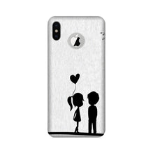 Cute Kid Couple Mobile Back Case for iPhone Xs logo cut  (Design - 283)
