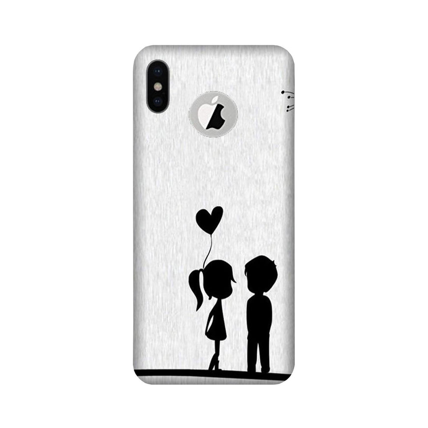 Cute Kid Couple Case for iPhone Xs logo cut  (Design No. 283)