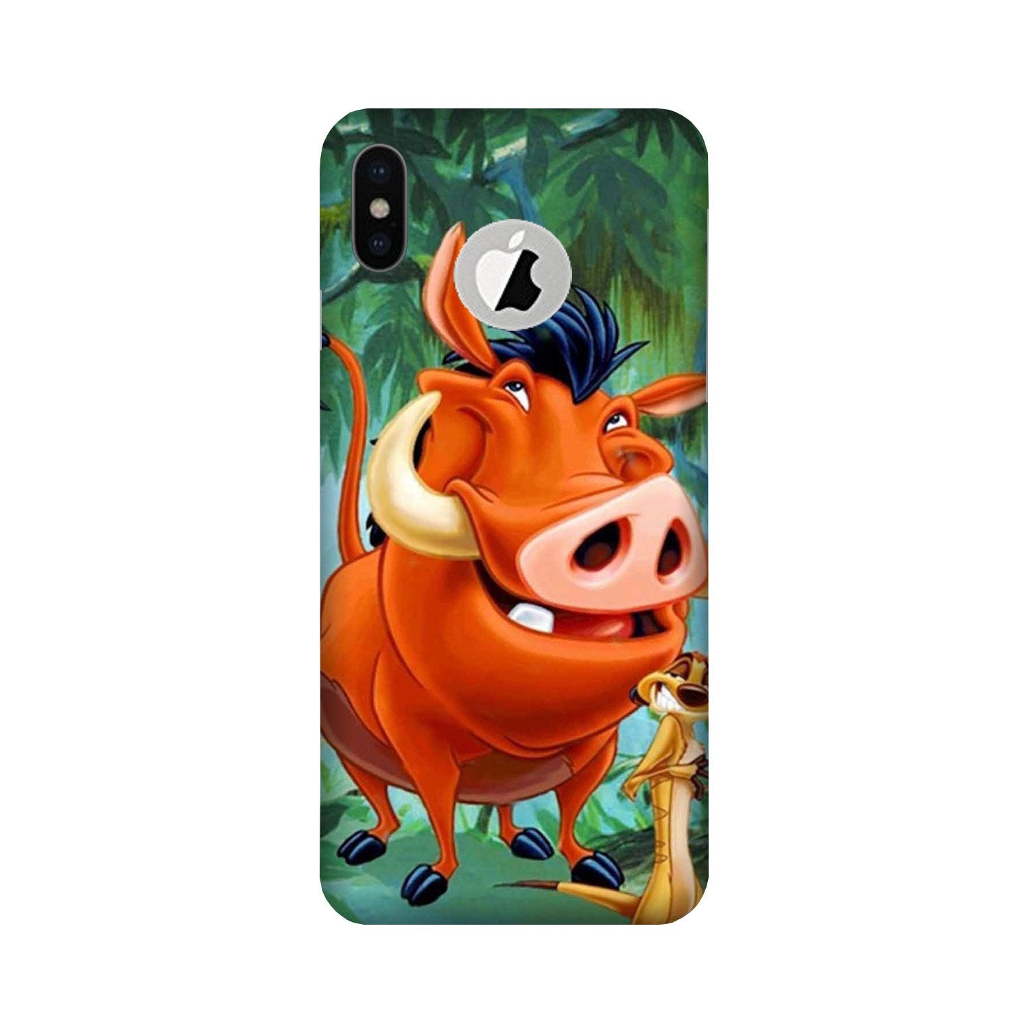 Timon and Pumbaa Mobile Back Case for iPhone Xs Logo Cut (Design - 305)