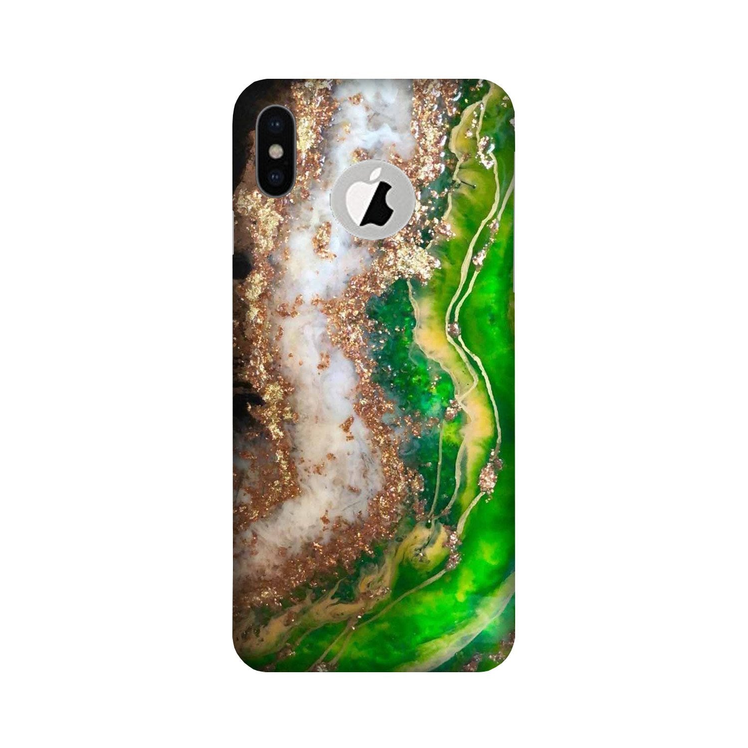 Marble Texture Mobile Back Case for iPhone Xs Logo Cut (Design - 307)