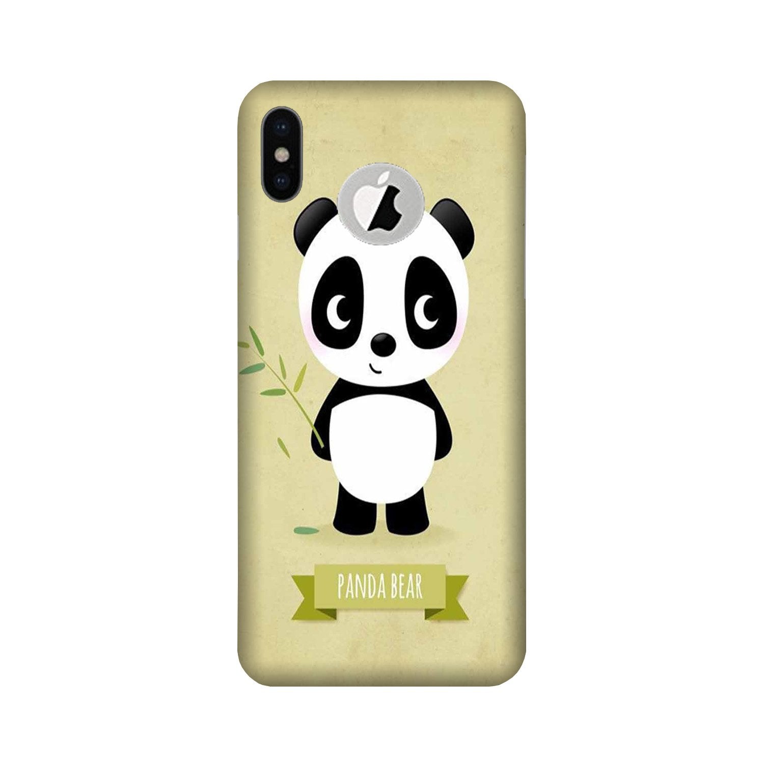 Panda Bear Mobile Back Case for iPhone Xs Logo Cut (Design - 317)
