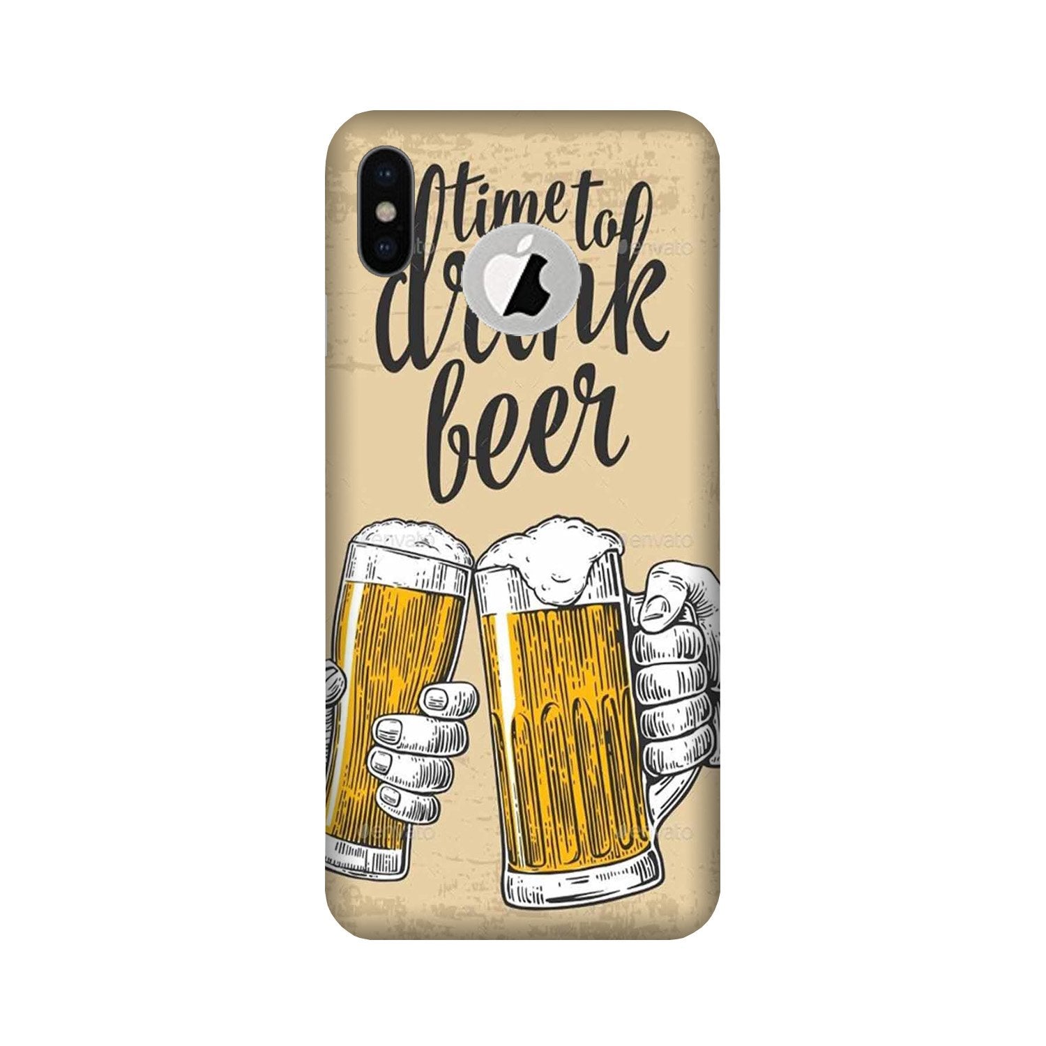 Drink Beer Mobile Back Case for iPhone Xs Logo Cut (Design - 328)