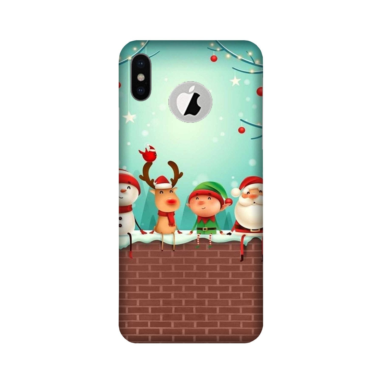 Santa Claus Mobile Back Case for iPhone Xs Logo Cut (Design - 334)