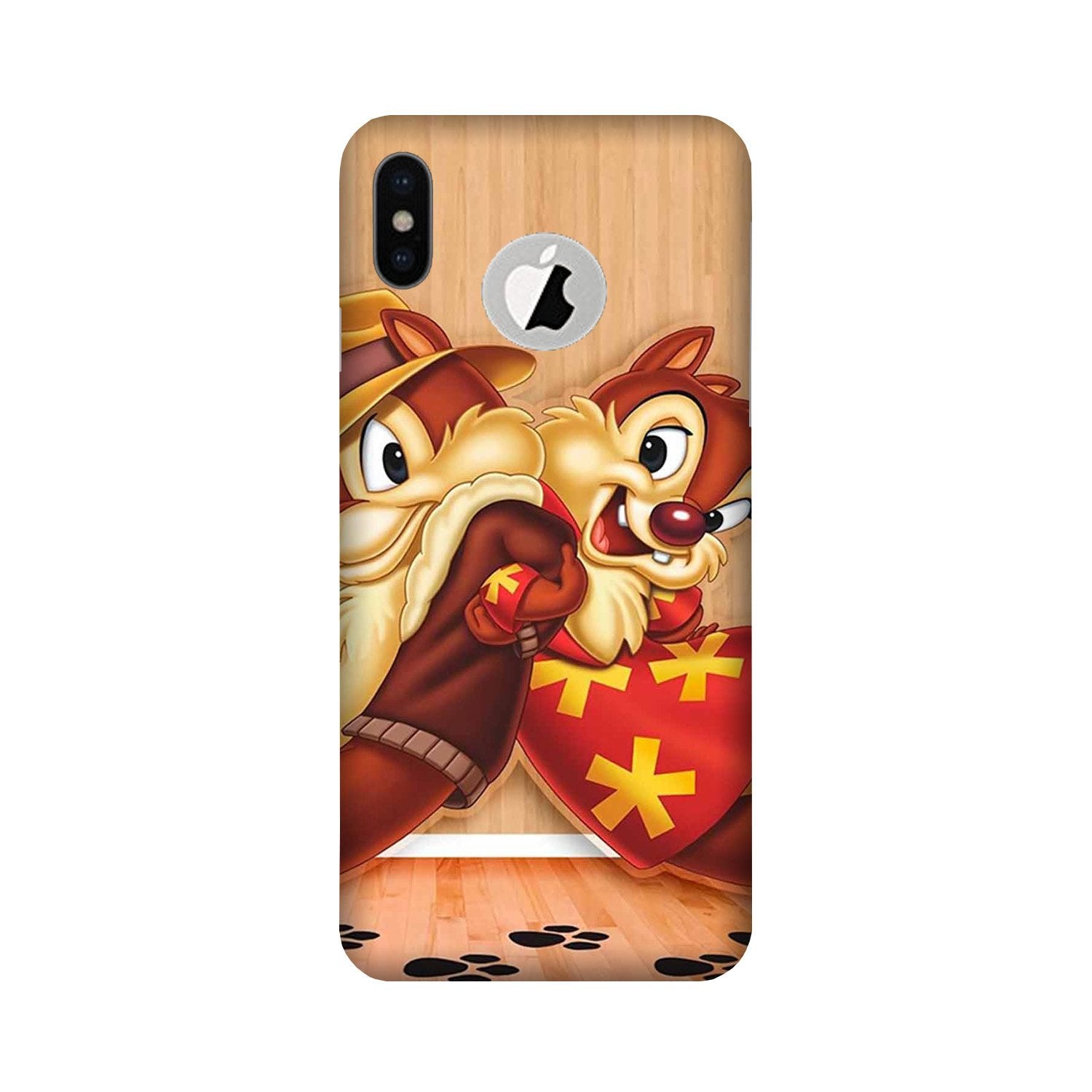 Chip n Dale Mobile Back Case for iPhone Xs Logo Cut (Design - 335)