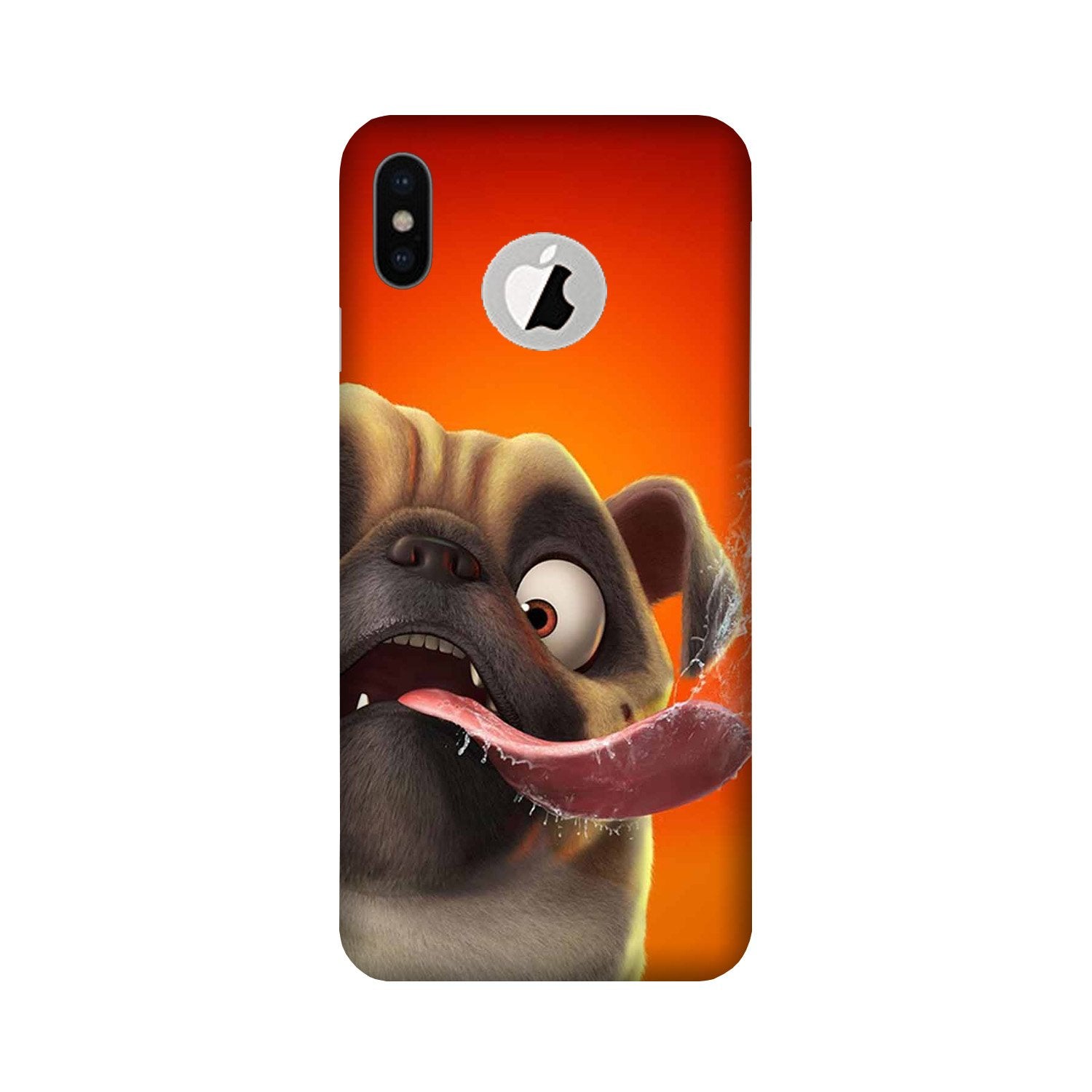 Dog Mobile Back Case for iPhone Xs Logo Cut (Design - 343)