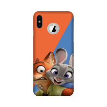 Cartoon Mobile Back Case for iPhone Xs Logo Cut (Design - 346)