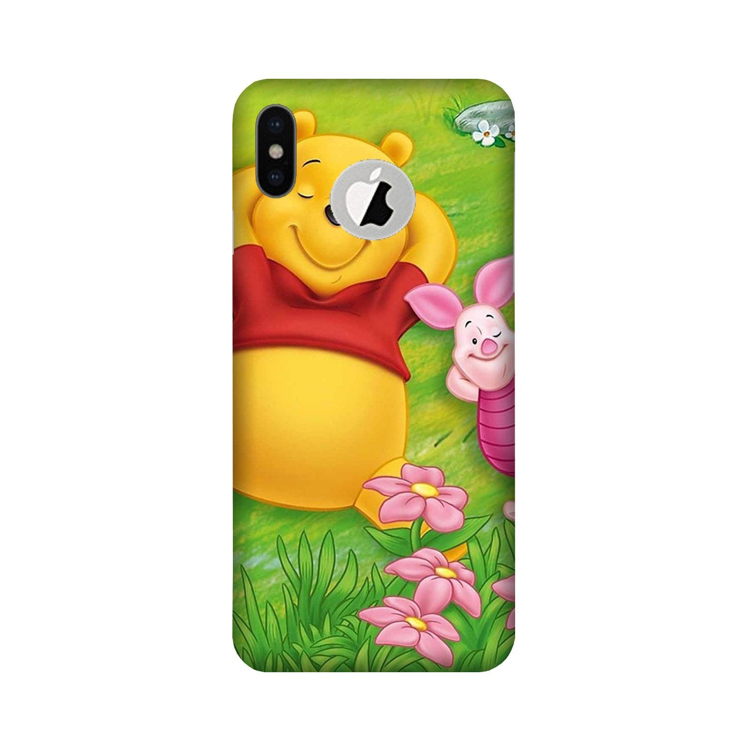 Winnie The Pooh Mobile Back Case for iPhone Xs Logo Cut (Design - 348)