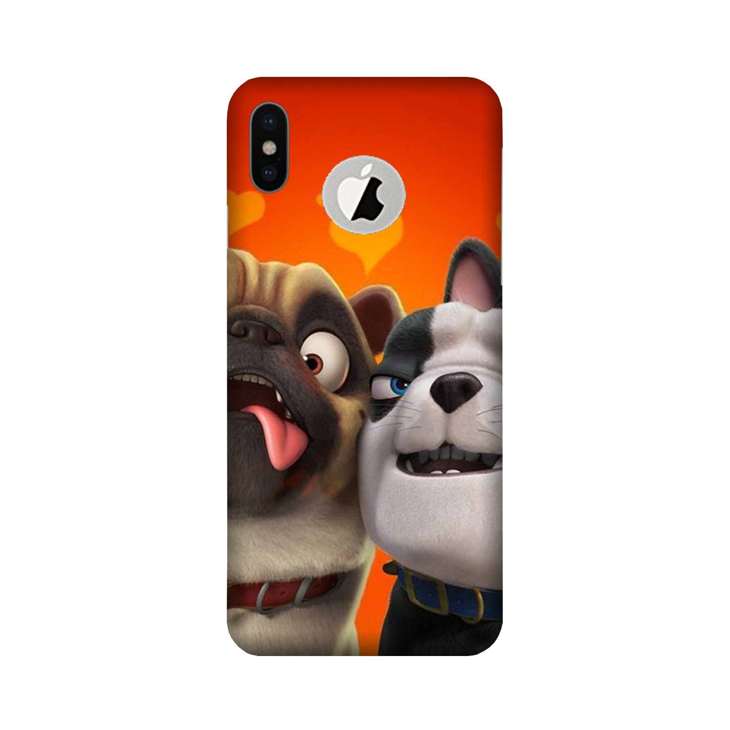 Dog Puppy Mobile Back Case for iPhone Xs Logo Cut (Design - 350)