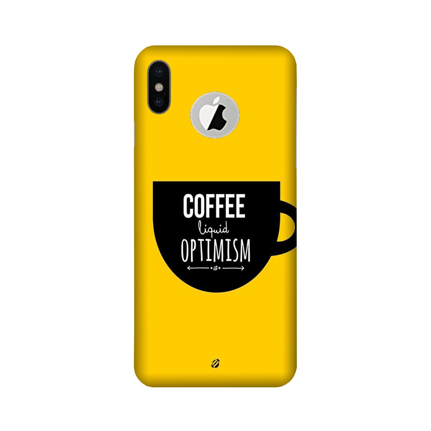 Coffee Optimism Mobile Back Case for iPhone Xs Logo Cut (Design - 353)