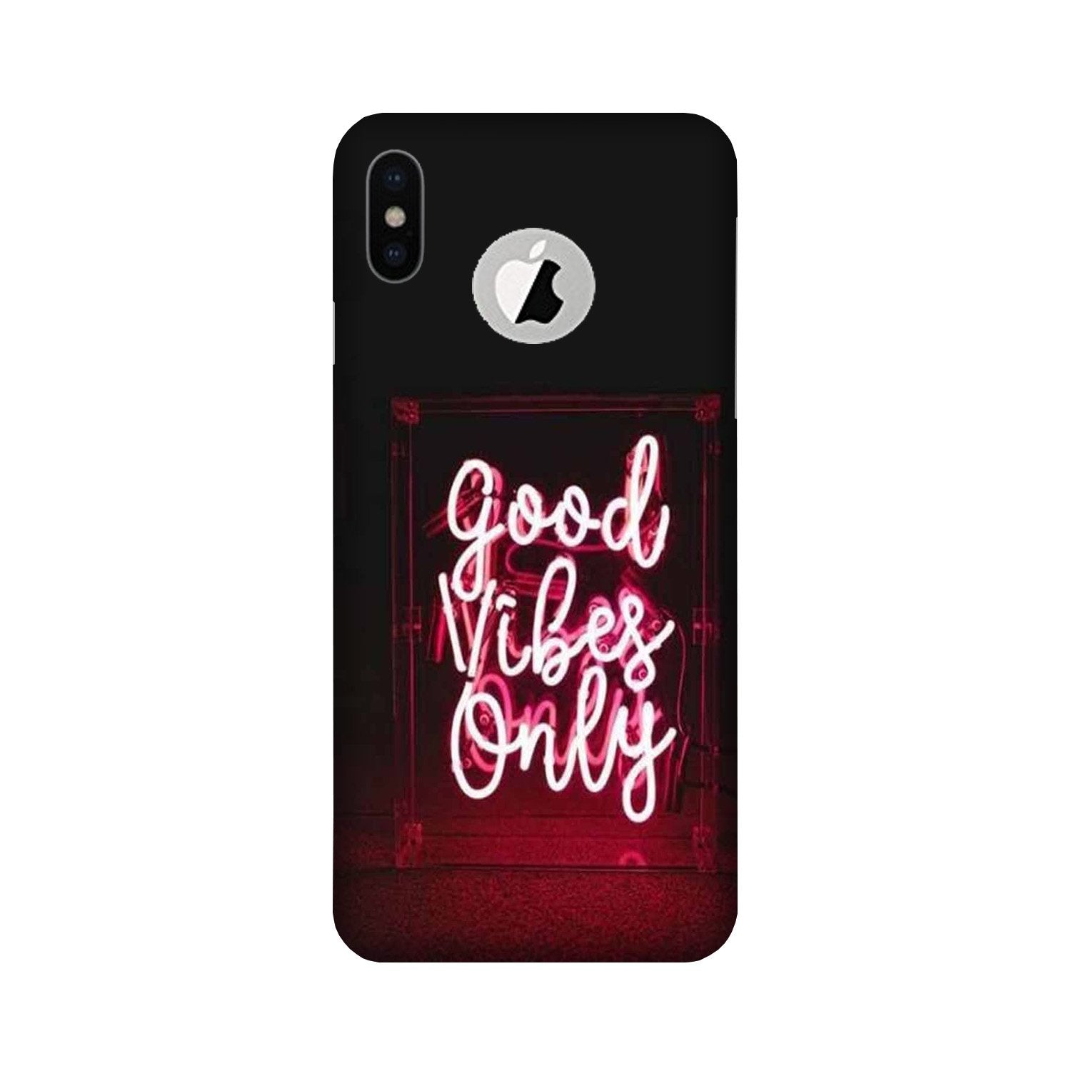 Good Vibes Only Mobile Back Case for iPhone Xs Logo Cut (Design - 354)