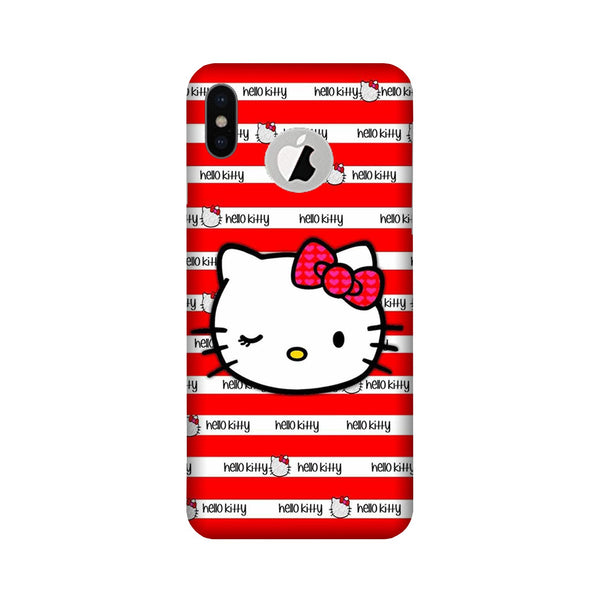 Hello Kitty Mobile Back Case for iPhone Xs Logo Cut (Design - 364)