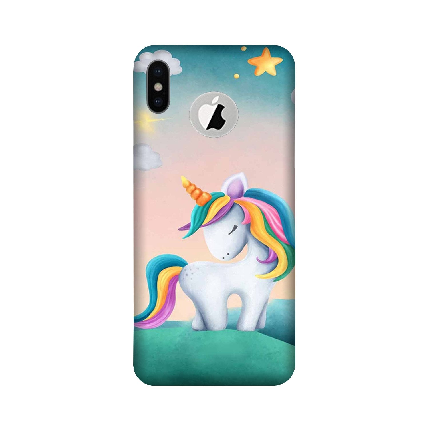 Unicorn Mobile Back Case for iPhone Xs Logo Cut (Design - 366)