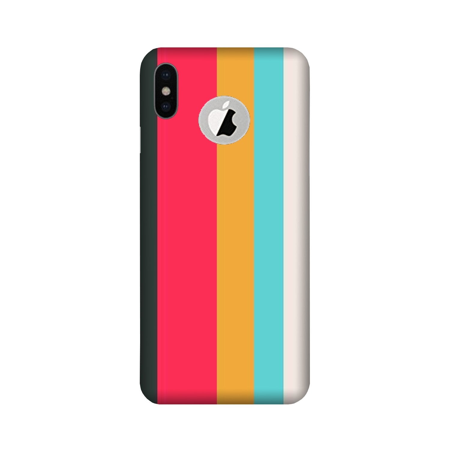 Color Pattern Mobile Back Case for iPhone Xs Logo Cut (Design - 369)
