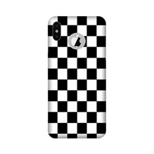 Black White Boxes Mobile Back Case for iPhone Xs Logo Cut (Design - 372)