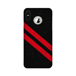 Black Red Pattern Mobile Back Case for iPhone Xs Logo Cut (Design - 373)