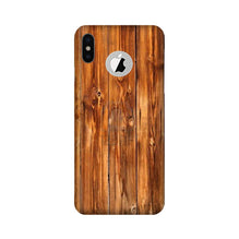 Wooden Texture Mobile Back Case for iPhone Xs Logo Cut (Design - 376)