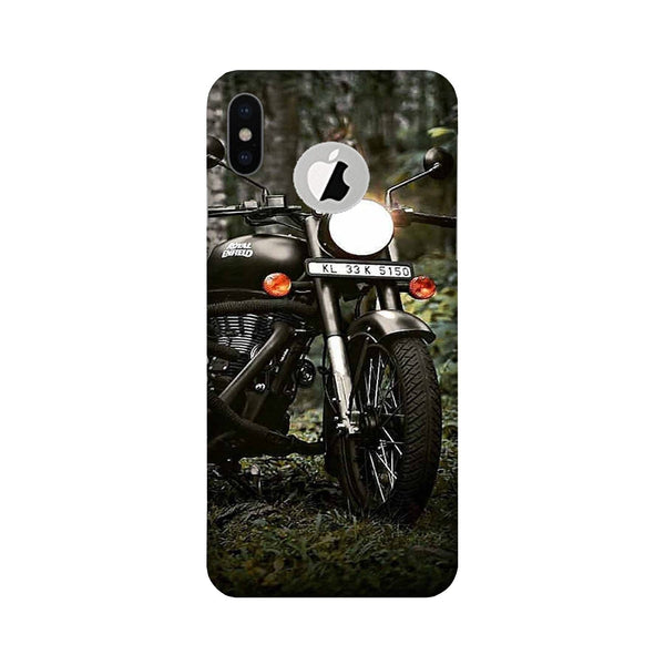 Royal Enfield Mobile Back Case for iPhone Xs Logo Cut (Design - 384)