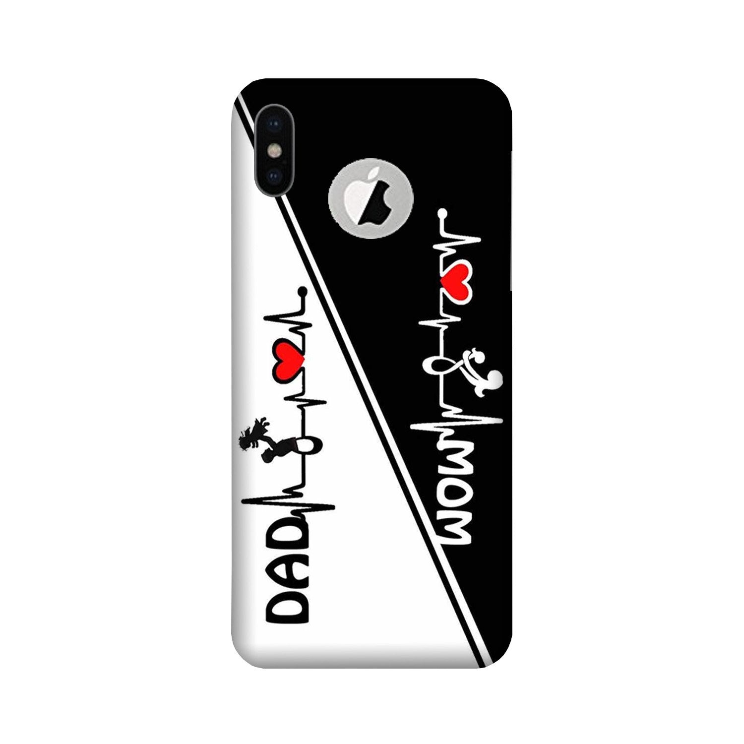 Love Mom Dad Mobile Back Case for iPhone Xs Logo Cut (Design - 385)