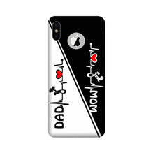 Love Mom Dad Mobile Back Case for iPhone Xs Logo Cut (Design - 385)