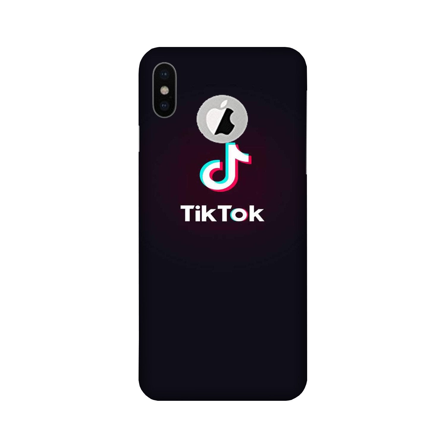 Tiktok Mobile Back Case for iPhone Xs Logo Cut (Design - 396)
