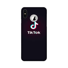 Tiktok Mobile Back Case for iPhone Xs Logo Cut (Design - 396)