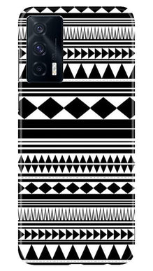Black white Pattern Mobile Back Case for Vivo iQOO 7 (Design - 5)