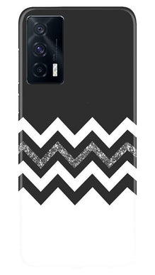 Black white Pattern2Mobile Back Case for Vivo iQOO 7 (Design - 83)